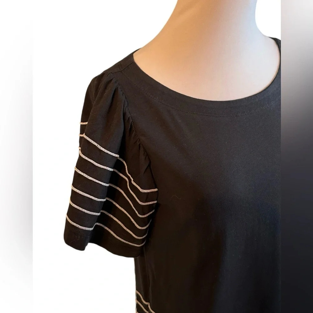 Maeve Navy Flutter Sleeve Tee - Picture 3 of 8